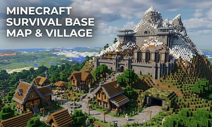 build minecraft survival base, minecraft map, minecraft village, minecraft base