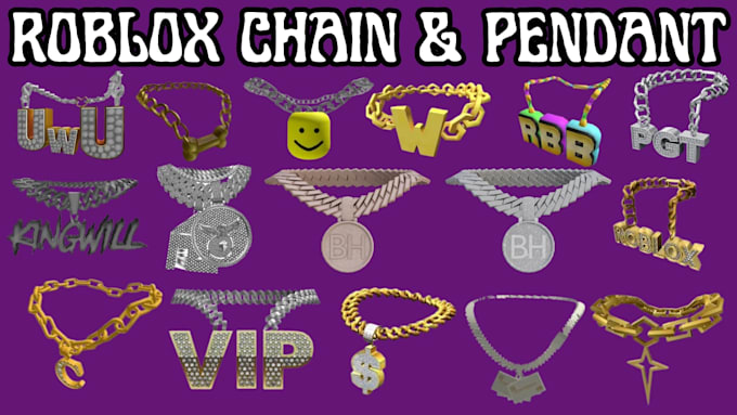 design custom roblox ugc accessories, chain, and pendant