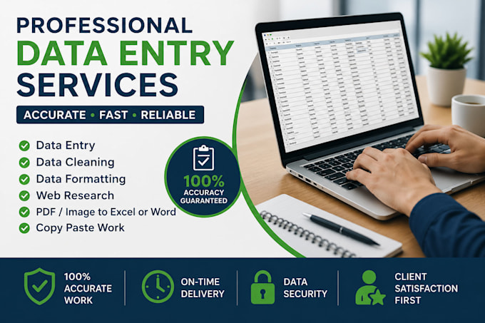 do data entry  data cleaning  image to text boss