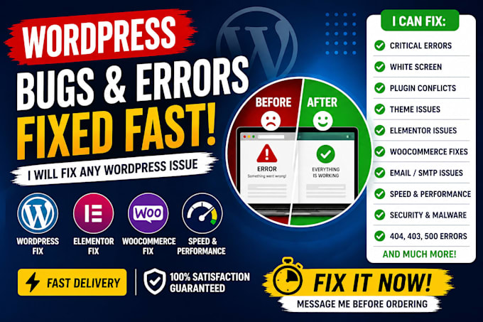 fix woocommerce errors, checkout issues and wordpress bugs