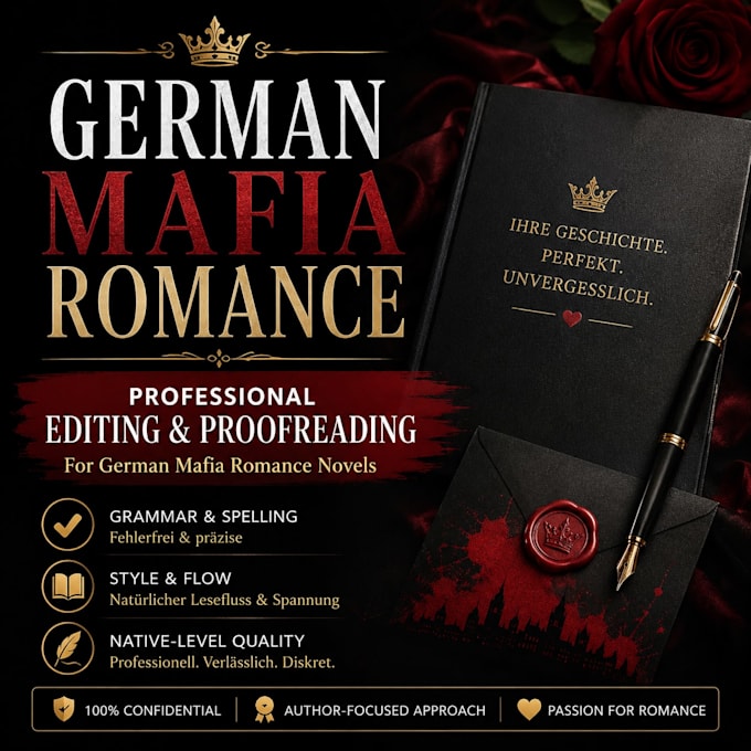 edit and proofread german mafia romance novels professionally