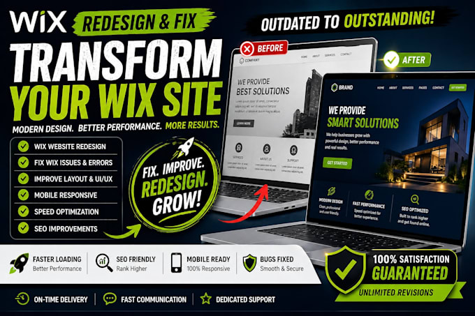 redesign wix website,design wix web, fix wix issues, improve wix website design