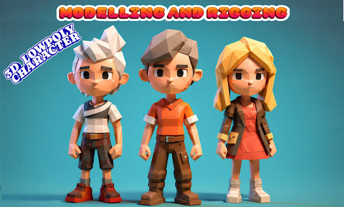 model and rig 3d low poly character for game 3d game assets props animation npc