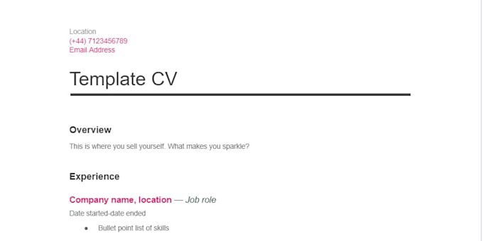 edit and improve your CV resume or cover letter