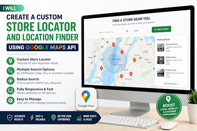 create a custom store locator and location finder using google maps API