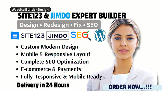 do site123 jimdo website design redesign fix site 123 website seo optimization