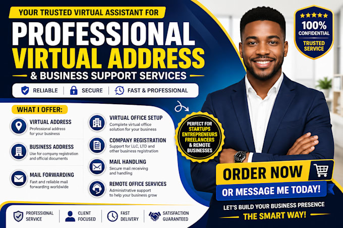 be your virtual assistant for virtual address, business address, mail forwarding