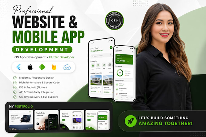 do website or mobile app development ios app development as flutter developer