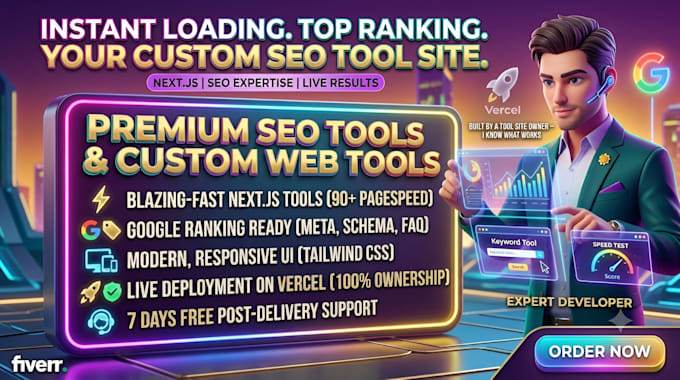 build rebuild custom website or seo tools website in next js