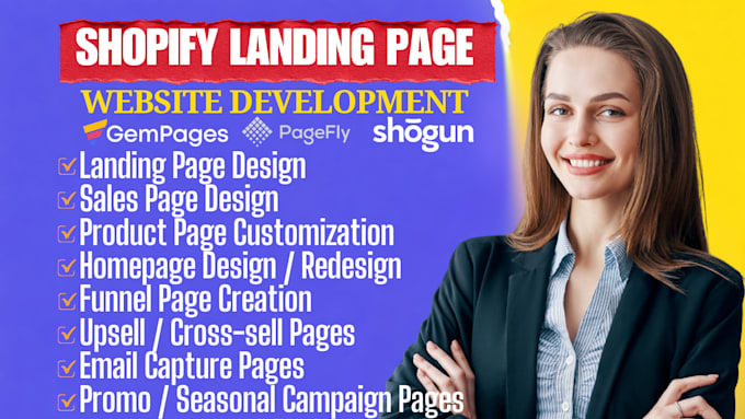 do shopify theme development, product sales page with gempages shogun pagefly