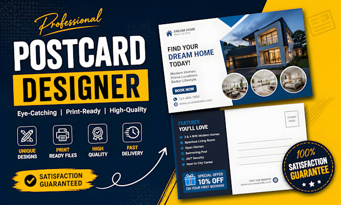 design professional creative postcard