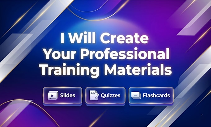 design professional elearning materials with slides, quizzes, and flashcards