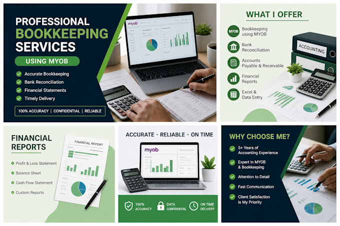 professional bookkeeping using myob and qb and prepare financial reports