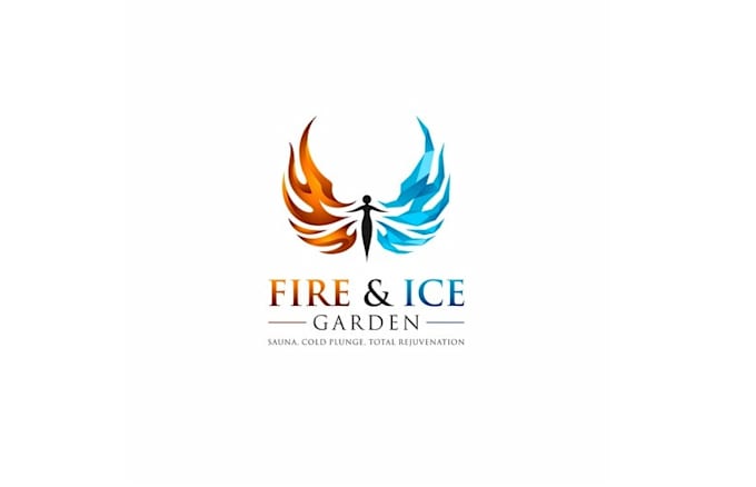 design unique fire ice garden logo