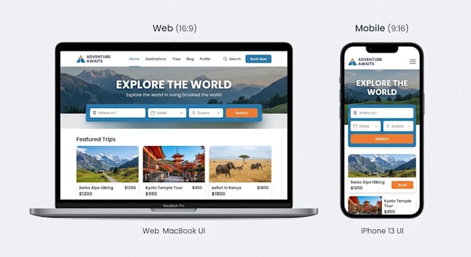 design responsive UI UX for web and mobile