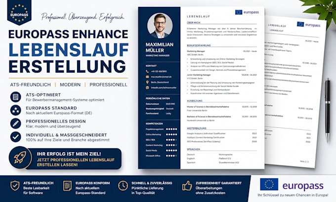 create europass enhance craft ats friendly cv resume maker update german write