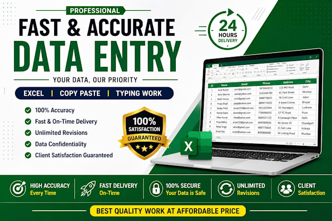 do fast and accurate data entry, copy paste, excle work