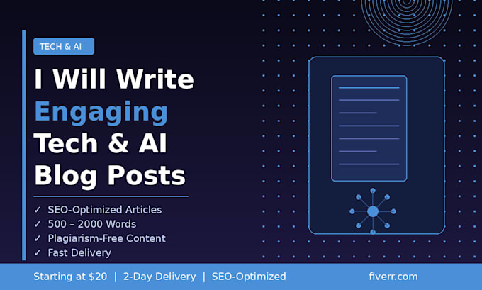 write engaging tech and ai blog posts and articles for your website