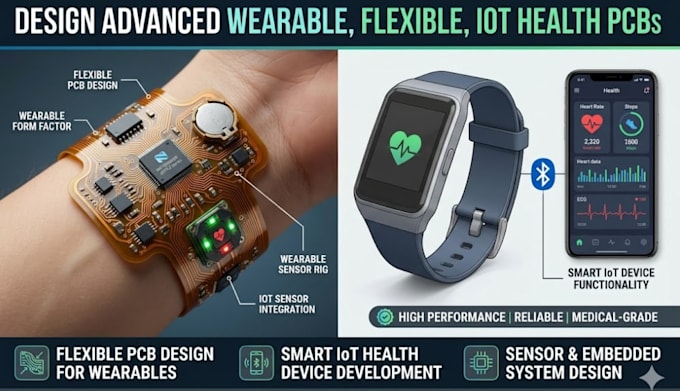 design wearable flexible pcb, iot health device, sensor, embedded electronics
