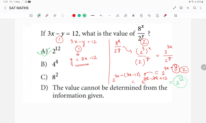 tutor student for sat maths