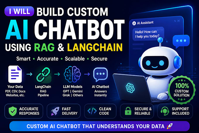 build custom ai chatbot using rag langchain gemini or grok