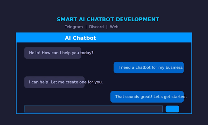 develop an ai chatbot for your business on telegram discord or web