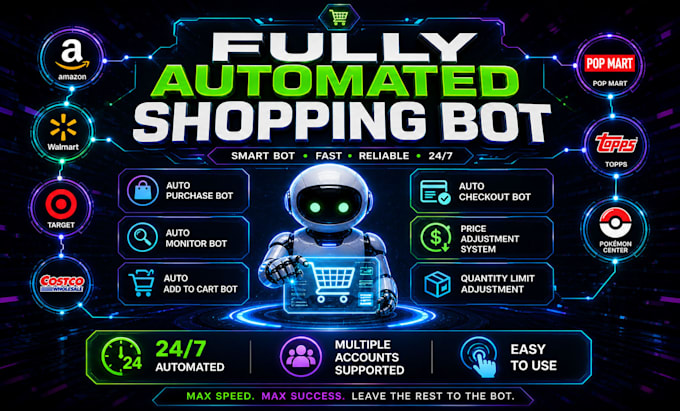 develop auto purchase pokemon bot walmart bot target bot auto shopping bot