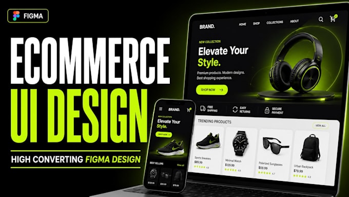 design modern and clean website in figma for e commerce