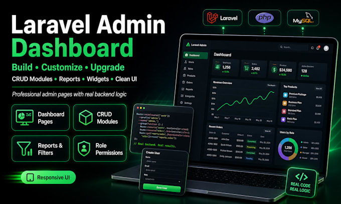 build or customize laravel admin dashboard pages