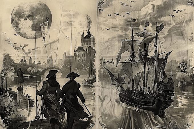 create detailed vintage engraving and etching illustration