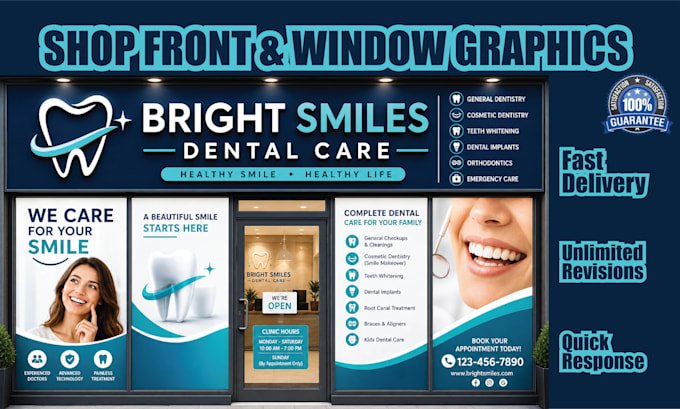do shopfront, storefront, window graphics, signage, yard and billboard design