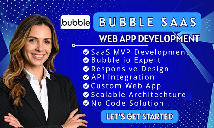 develop bubble io saas mvp, custom web app and no code platform