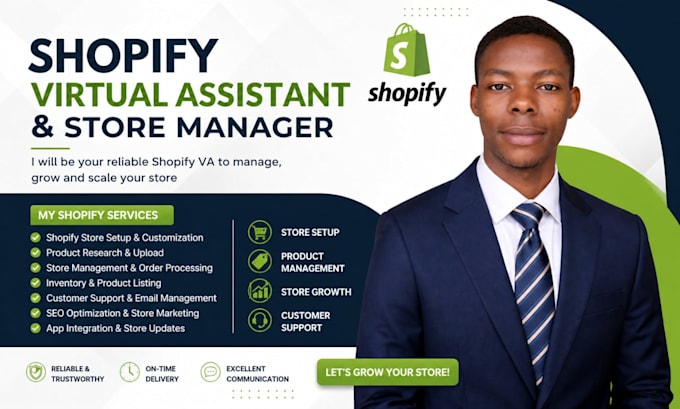 be your shopify virtual assistant or shopify store manager