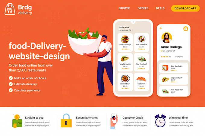 do design a modern food delivery website
