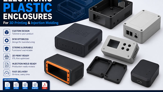 design electronic plastic enclosures for 3d printing and injection molding