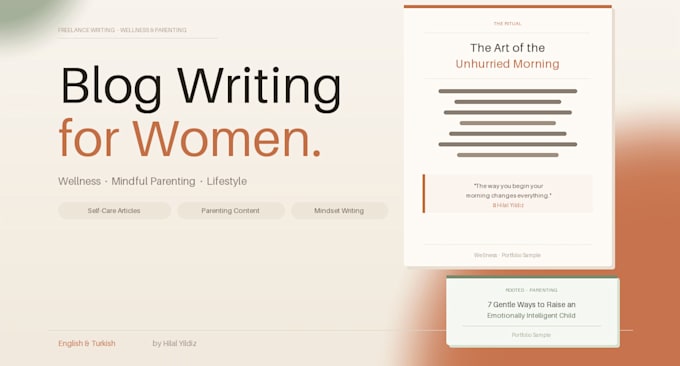 write a mindful wellness blog article for women