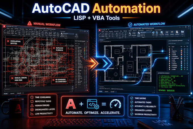 develop autocad automation tools with lisp and vba
