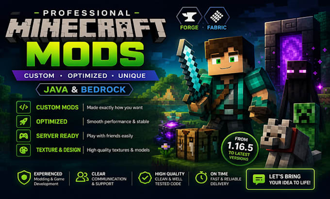 add modifications to minecraft using forge or fabric