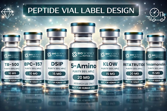 design, redesign, modify, edit or recreate, vectorize, fix your peptide label