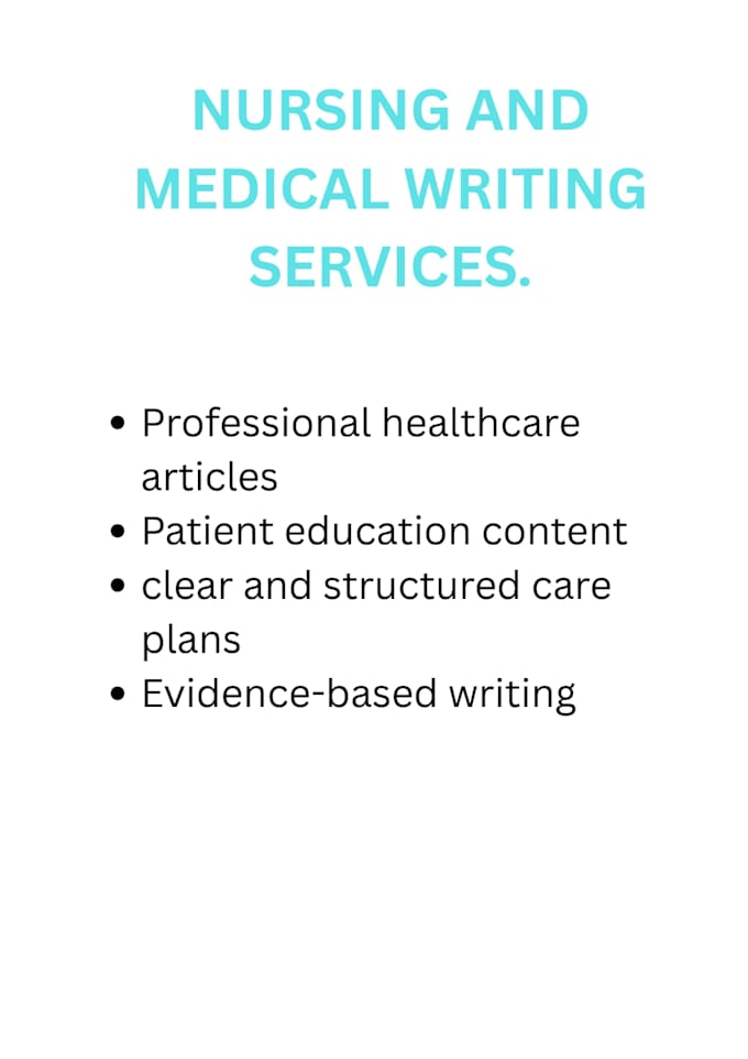 write nursing and medical articles