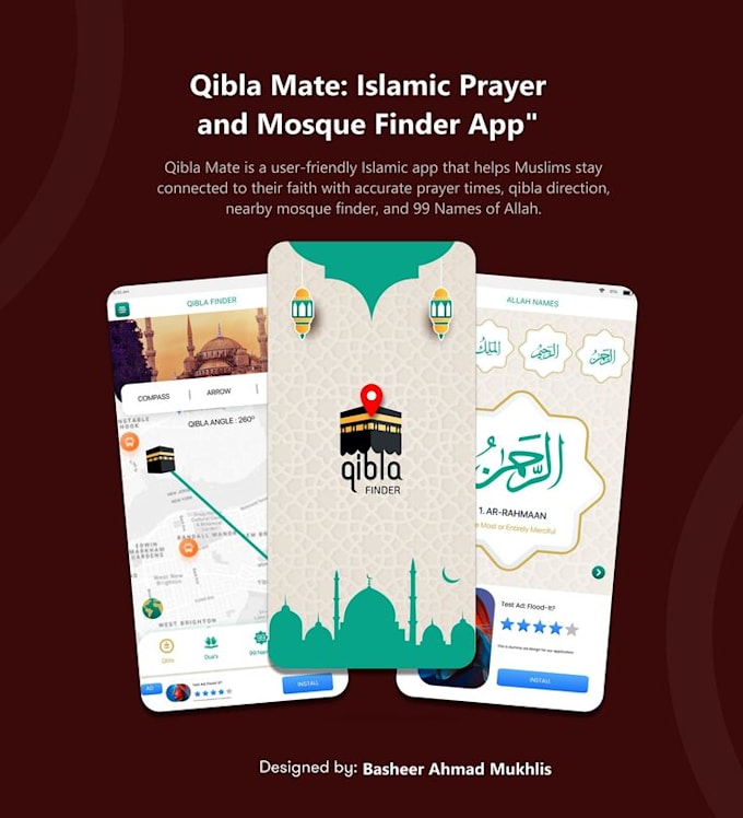 develop islamic app, clone muslim pro, dua app, qibla finder hajj app android