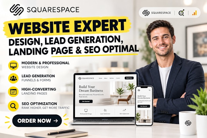 do squarespace website expert design ,lead generation ,landing page seo optimal
