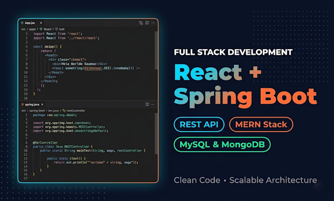 develop react and spring boot full stack web application