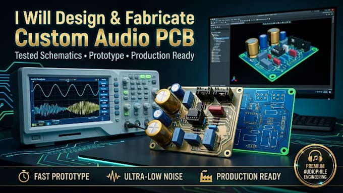 design and fabricate custom audio pcb with tested schematic and prototupe
