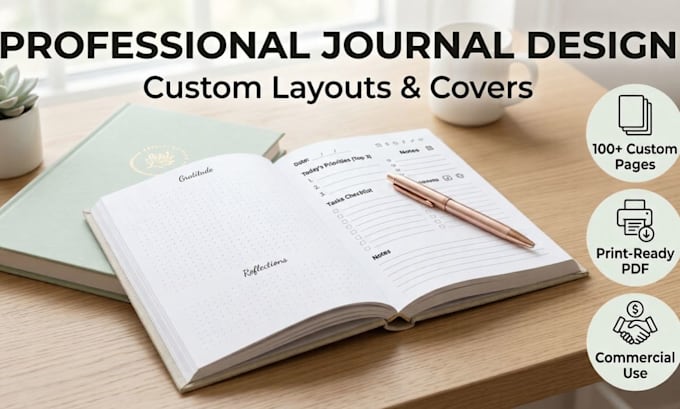 design journals, workbook design digital fillable pdf lead magnet book design