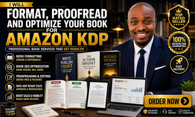 format, proofread, and optimize your book for amazon KDP SEO success