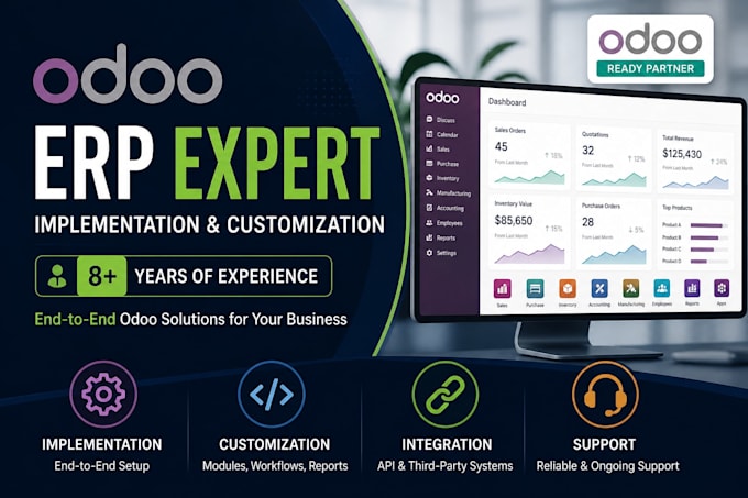 be your odoo expert for erp implementation, customization