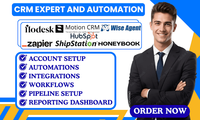 setup flodesk honeybook wiseagent motion shipstation hubspot zapier integration