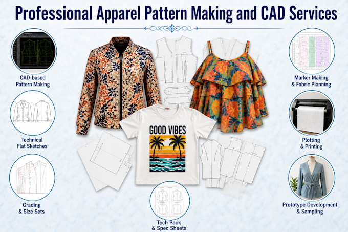 provide expert pattern making and cad service