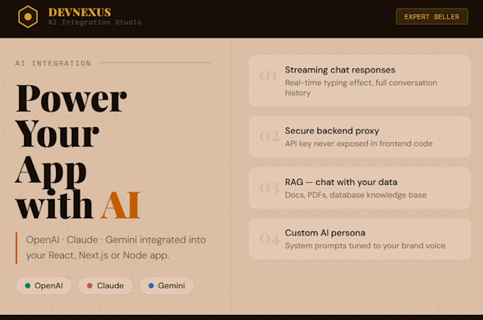integrate openai, claude or gemini API into your web app